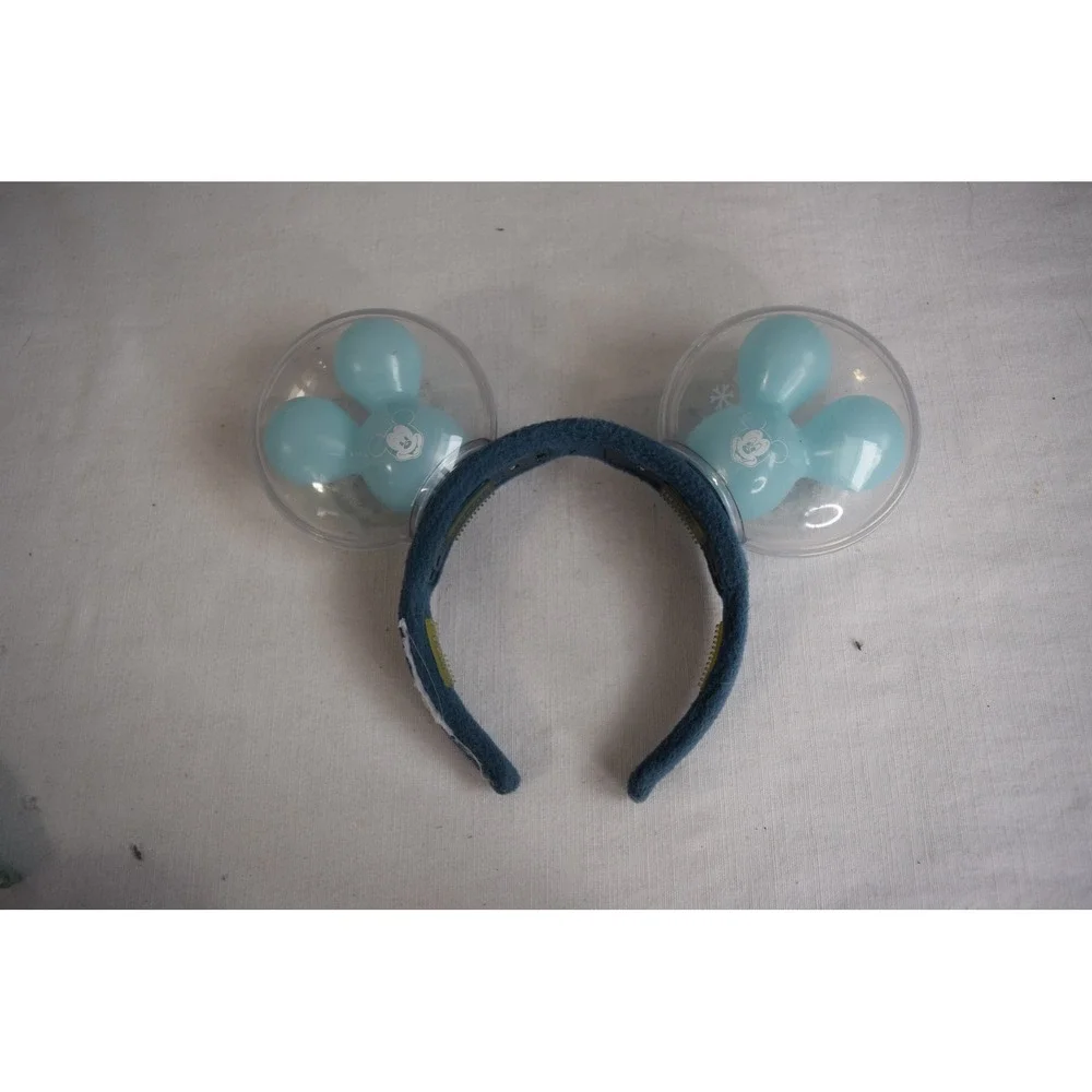 Disney Mickey Ears Headband Balloon Snowman Snow Winter Theme Blue Kids